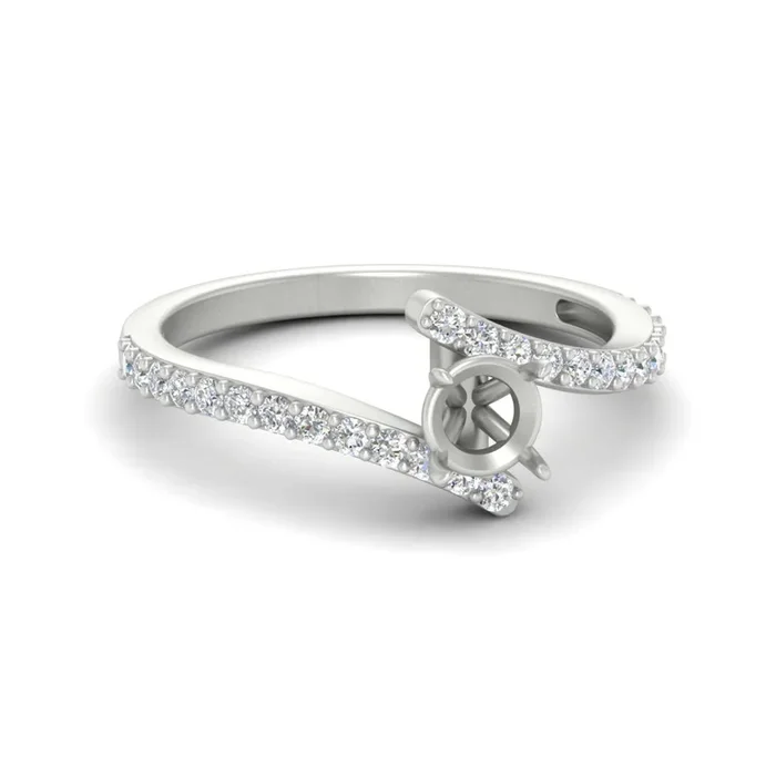 Petite Bypass Semi Mount Engagement Ring
