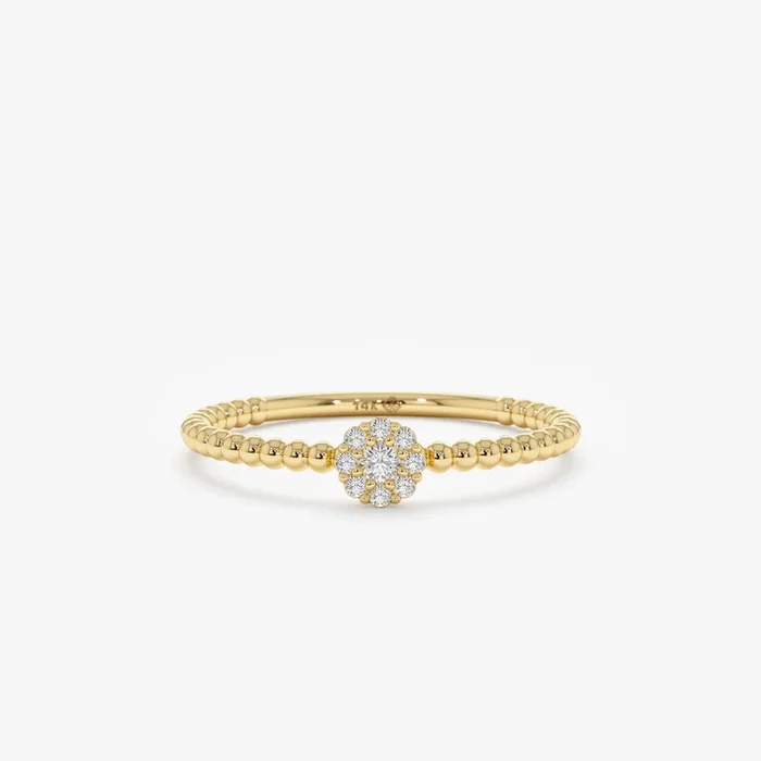 Petite Diamond Flower Beaded Band, Avianna