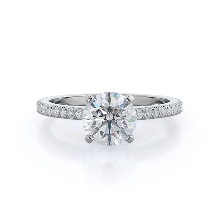 Petite French Set Diamond Engagement Ring – Home Preview