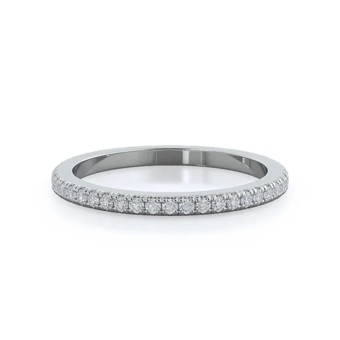 Petite French Set Diamond Wedding Band