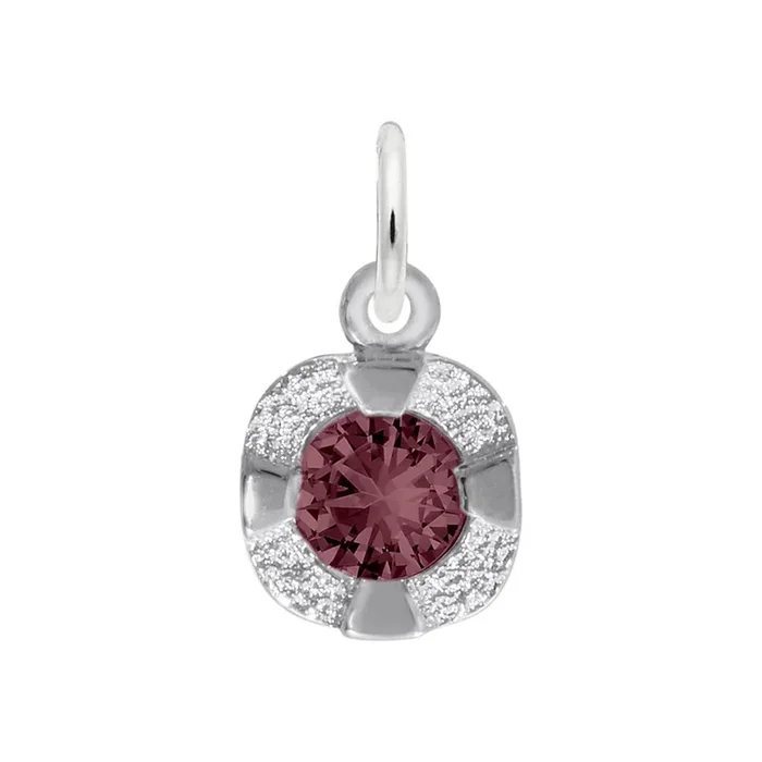Petite June Birthstone Charm in Sterling Silver