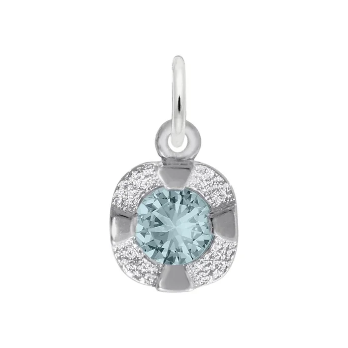 Petite March Birthstone Charm in Sterling Silver