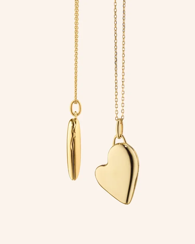Petite Slim 18K Gold Heart Locket Necklace