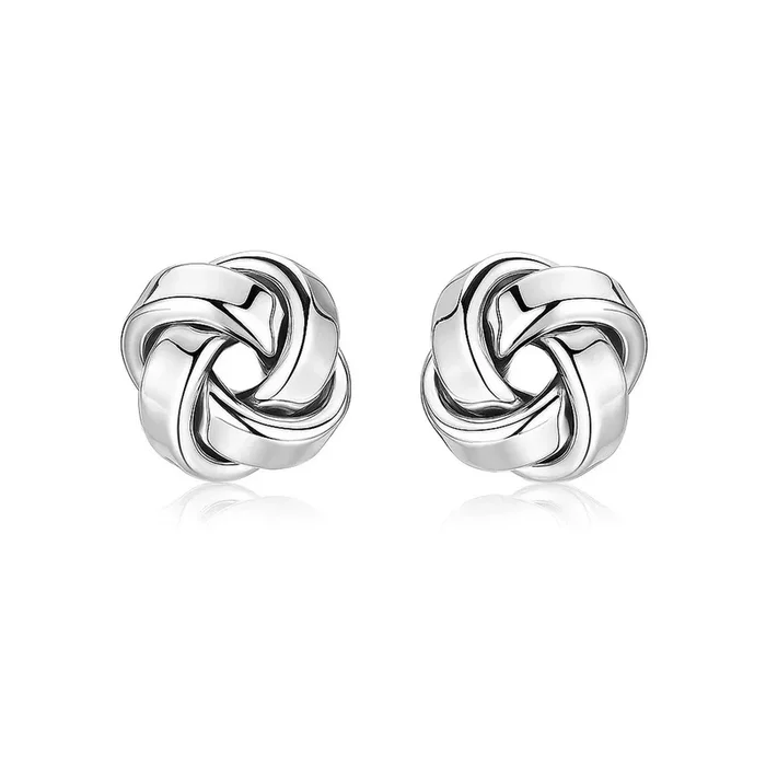 Petite Sterling Silver Polished Love Knot Earrings