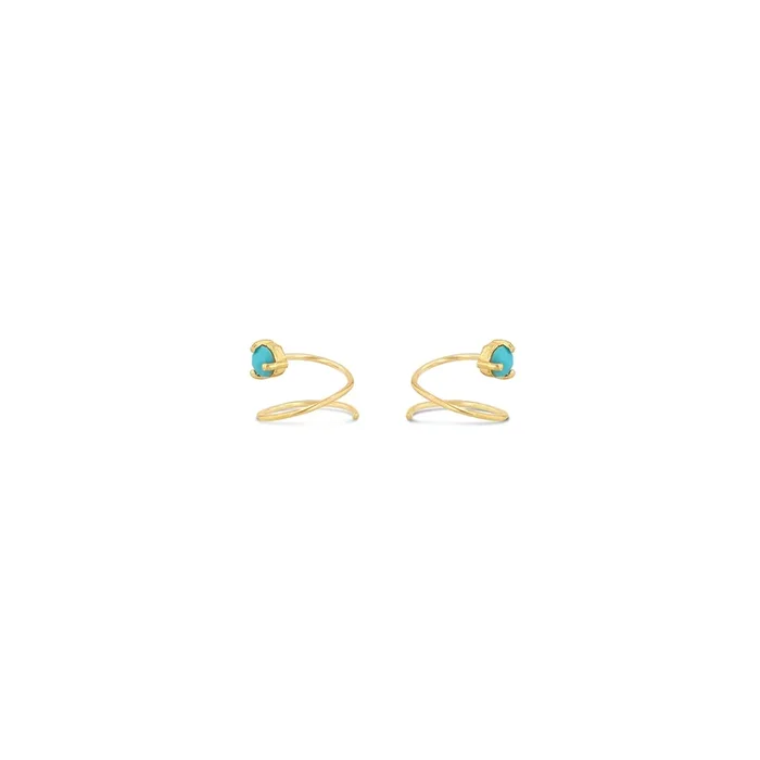 Petite Turquoise Curl Earrings