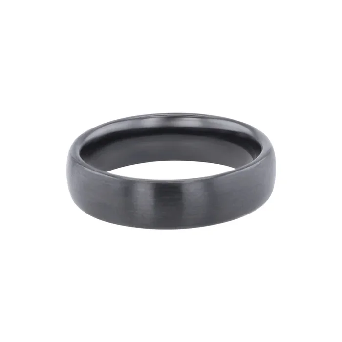 Phoenix Black Ceramic Domed Wedding Ring – 6mm