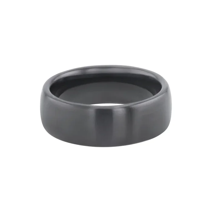 Phoenix Black Ceramic Domed Wedding Ring – 8mm