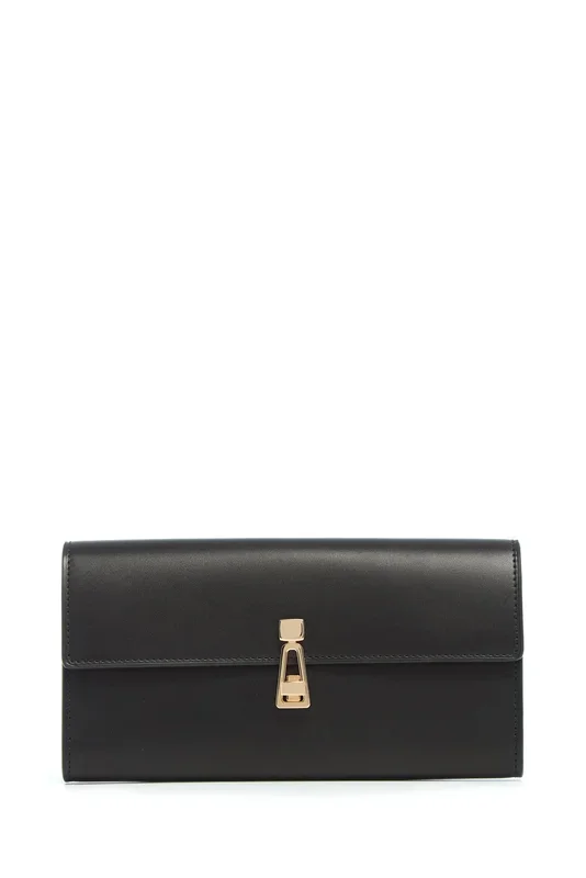 Phone Wallet in Black Leather