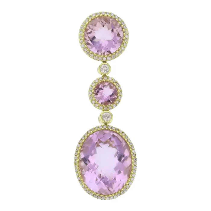 Pink Amethyst Pendant (Amethyst 12.68 cts. White Diamond 0.47 cts.)