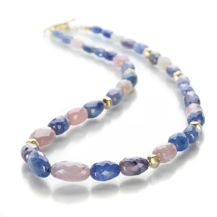 Pink and Blue Sapphire Necklace