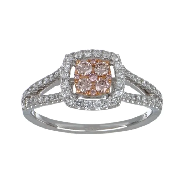 Pink Diamond Ring (Pink Diamond 0.2 cts. White Diamond 0.34 cts.)