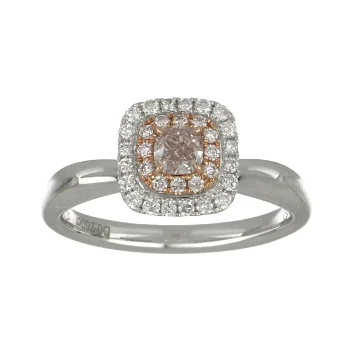 Pink Diamond Ring (Pink Diamond 0.26 cts. LP SI2 White Diamond 0.268 cts.)