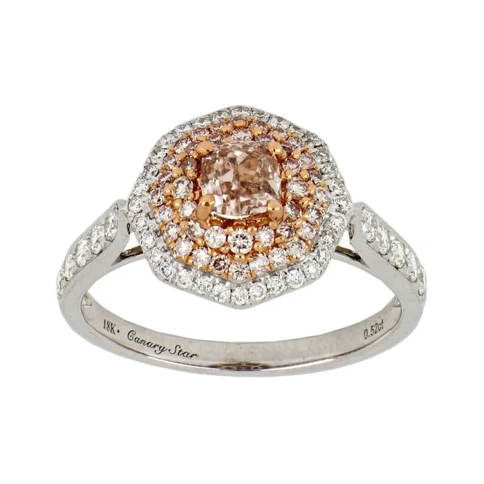 Pink Diamond Ring (Pink Diamond 0.52 cts. White Diamond 0.69 cts.)