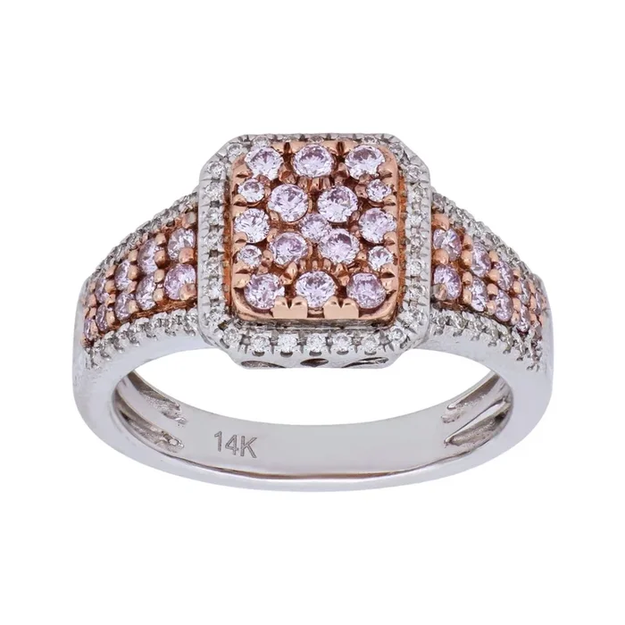 Pink Diamond Ring (Pink Diamond 0.77 cts. White Diamond Included cts.)