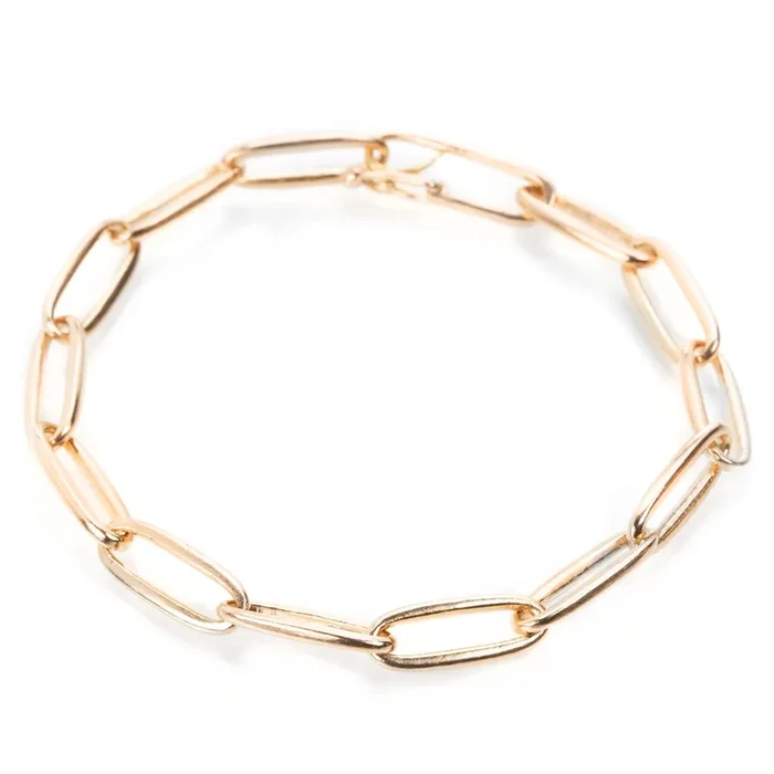 Pink Gold Chain Bracelet with Clip Clasp