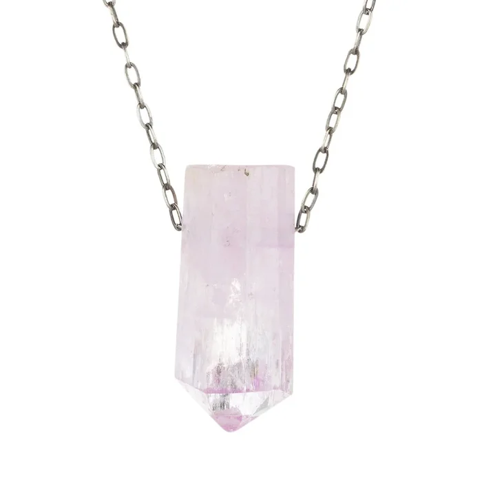 Pink Kunzite Crystal Pendant Necklace