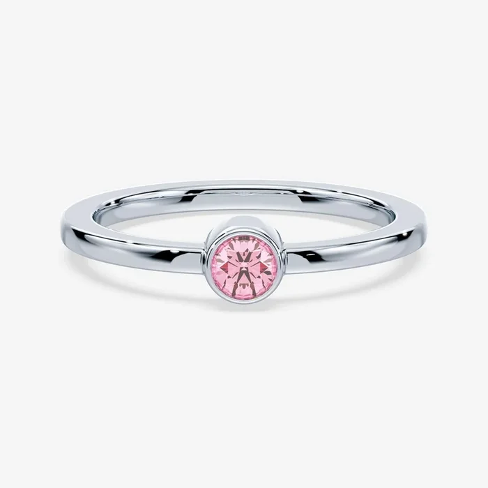 Pink Mini Bezel Ring
