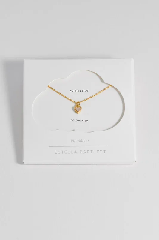 Pink Pearl Heart Necklace