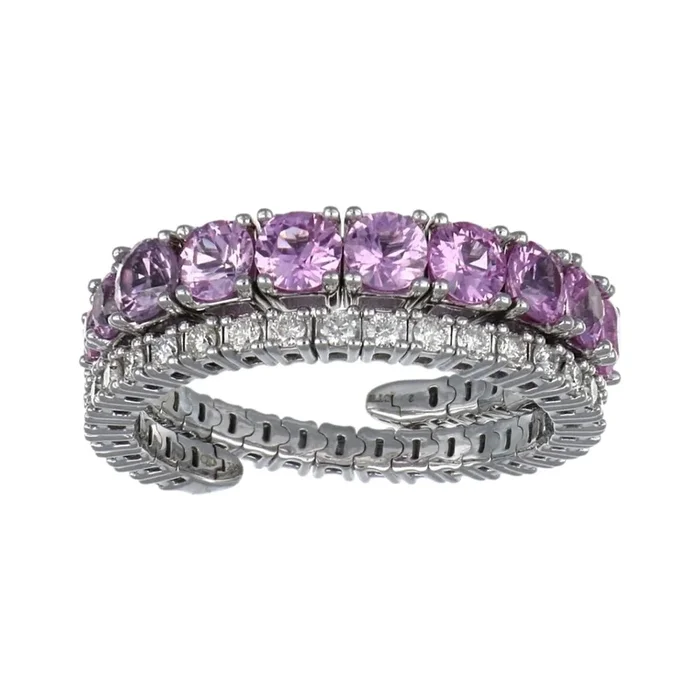 Pink Sapphire Flexi Ring (Pink Sapphire 1.92 cts. White Diamond 0.56 cts.)