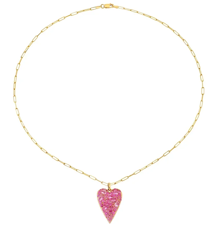 Pink Sapphire Heart Pendant