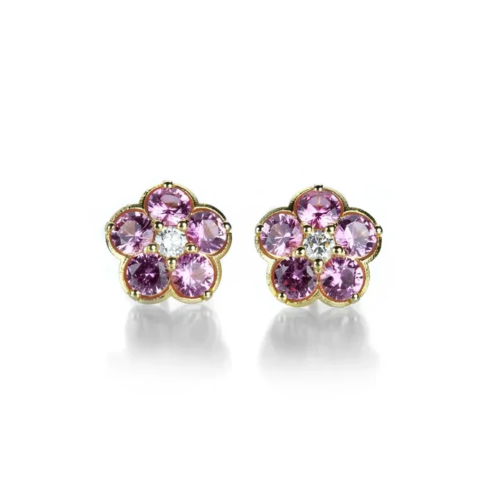 Pink Sapphire Wild Child Studs