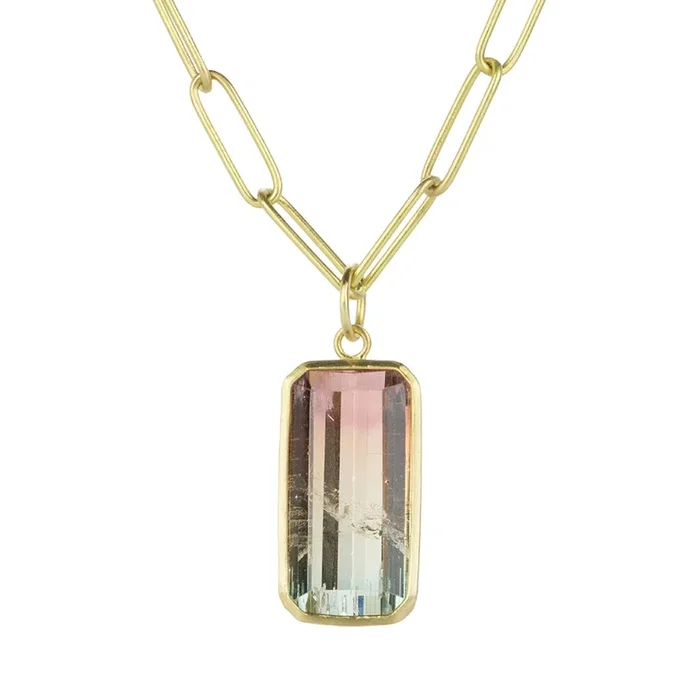 Pink to Green Tourmaline Pendant (Pendant Only)