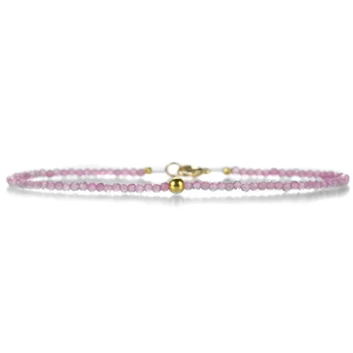 Pink Tourmaline and 18k Bead Bracelet
