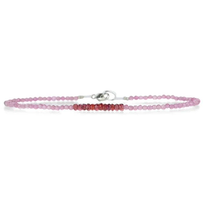 Pink Tourmaline and Red Sapphire Bracelet