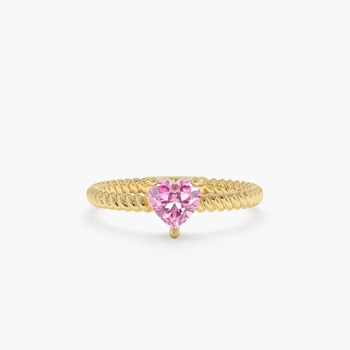 Pink Tourmaline Heart Ring, Ashly