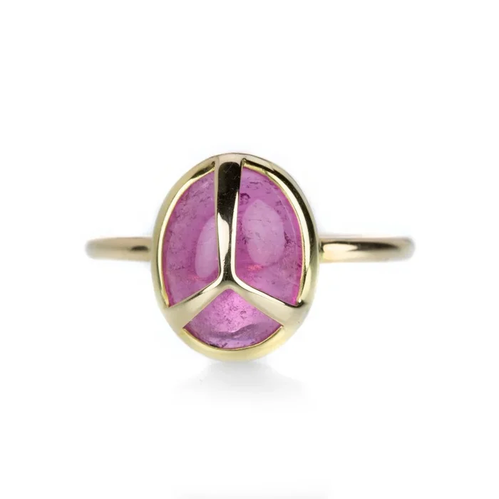 Pink Tourmaline Lucky Scarab Ring