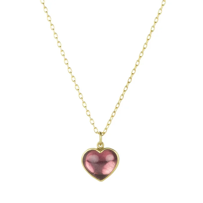 Pink Tourmaline Sweetheart Necklace