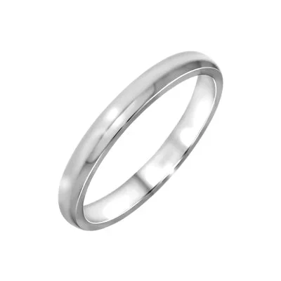 Plain Wedding Band in 10kt White Gold (3mm size 4-8)