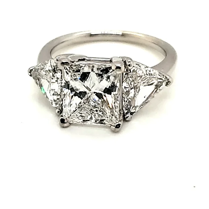 Platinum 2.52 Carat Princess Cut Diamond Engagement Ring