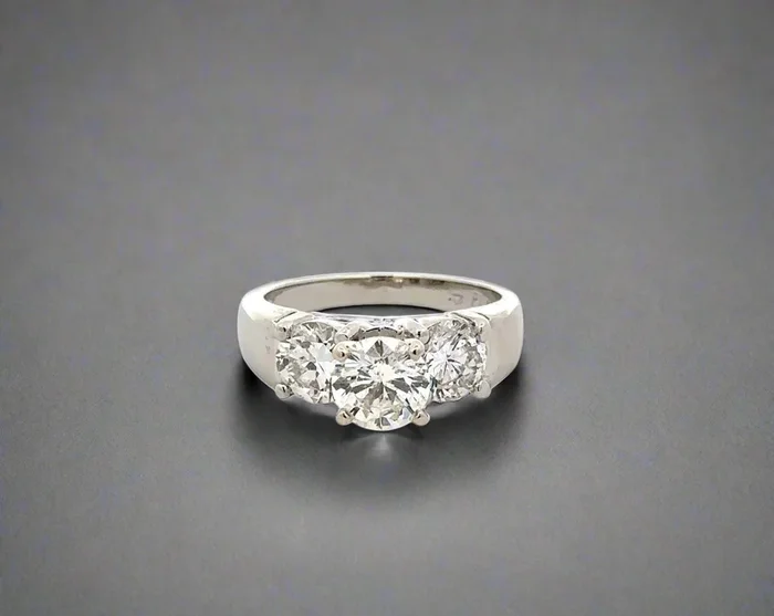 Platinum 2.5CTW 3-Stone Diamond Engagement Ring