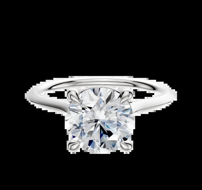 Platinum 4 Prong Basket Cathedral Knife Edge 1.5mm Engagement Ring