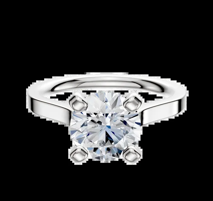 Platinum 4 Prong Cathedral Flat 2.0mm Engagement Ring