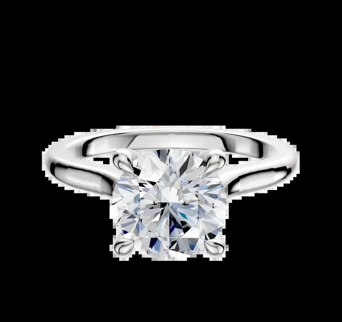 Platinum 4 Prong Hidden Halo Cathedral Dome 2.0mm Engagement Ring