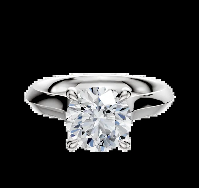 Platinum 4 Prong Hidden Halo Cathedral Knife Edge 3.0mm Engagement Ring
