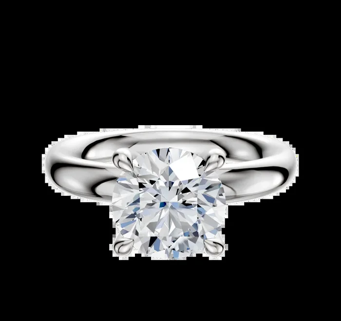 Platinum 4 Prong Hidden Halo Classic Dome 3.0mm Engagement Ring