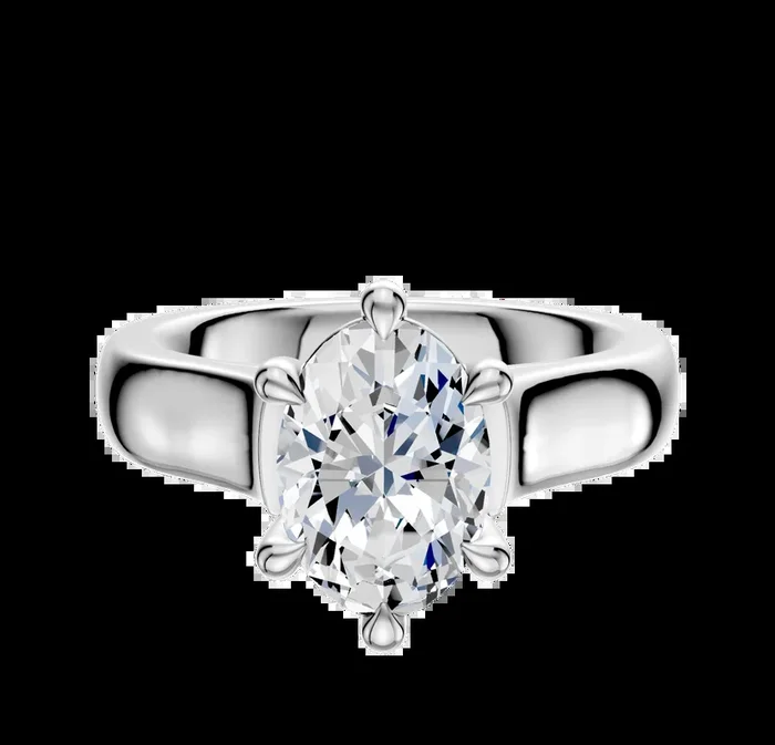 Platinum 6 Prong Basket Cathedral Dome 4.0mm Engagement Ring