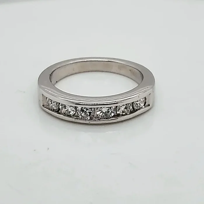 Platinum and Diamond Channel Set Wedding Band