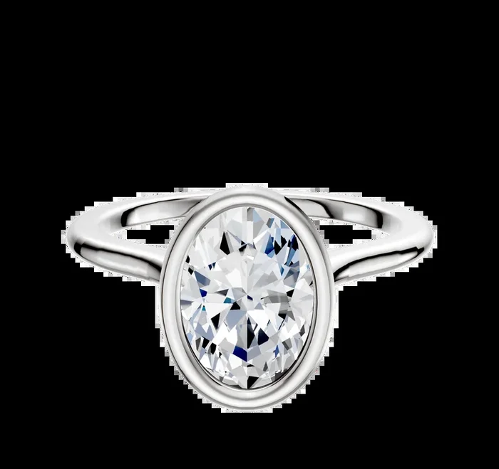 Platinum Bezel Full Bezel North/South Cathedral Dome 1.5mm Engagement Ring