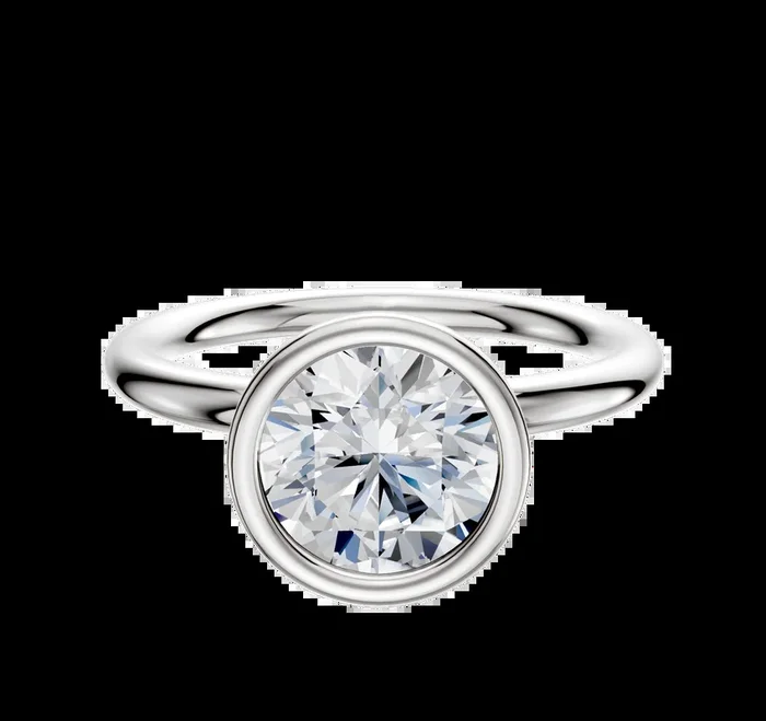 Platinum Bezel Full Bezel North/South Classic Dome 2.0mm Engagement Ring