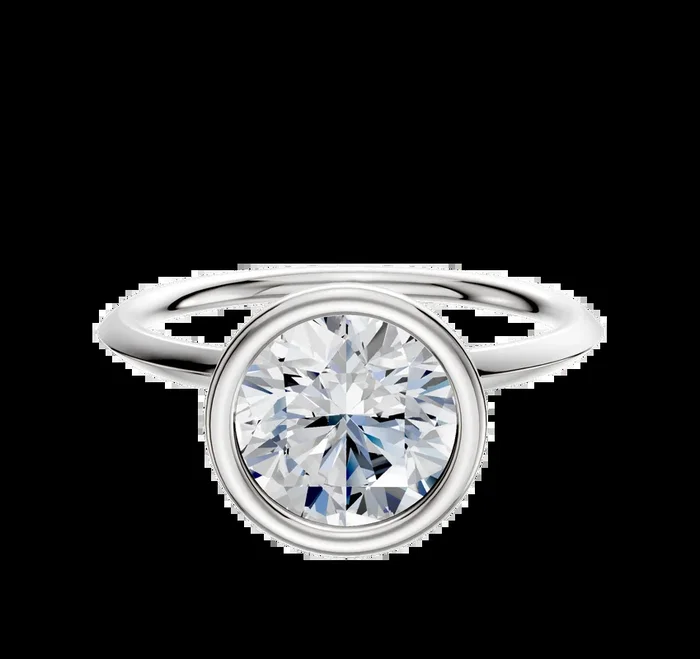 Platinum Bezel Full Bezel North/South Classic Knife Edge 1.5mm Engagement Ring