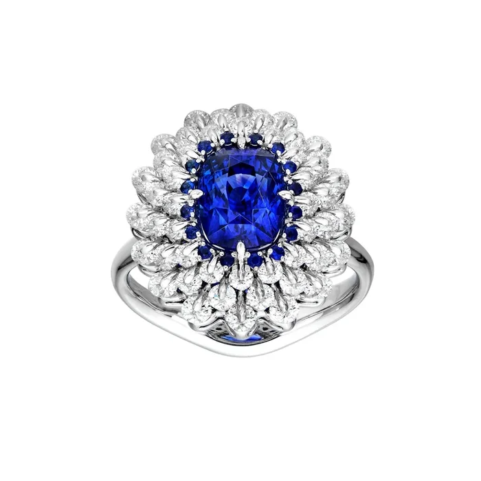 Plava Blue Sapphire and Diamond Cocktail Ring