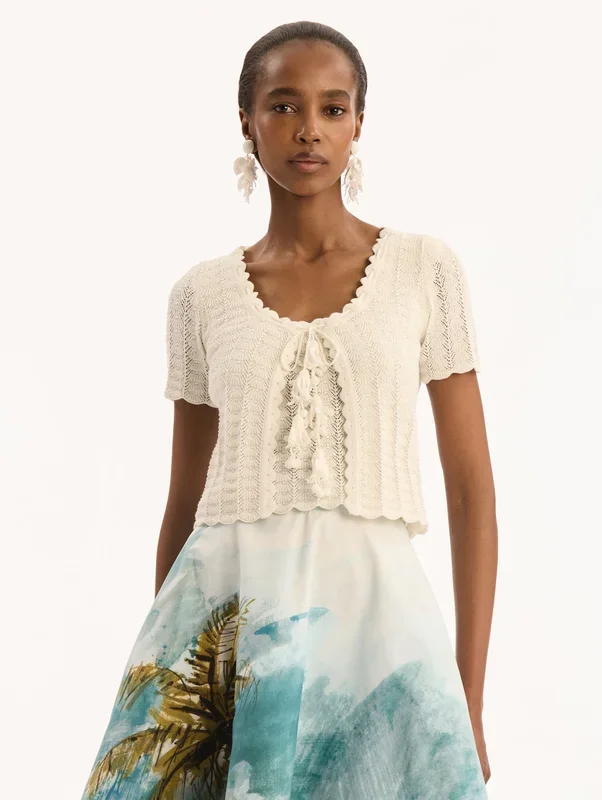 Pointelle Weave Cardigan