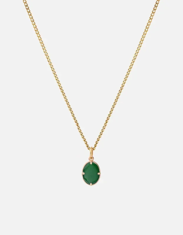 Portal Necklace, Gold Vermeil/Green