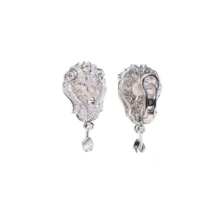 Pre-Owned Chanel Diamond Lion Venitien Earrings