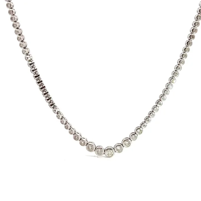 Pre-Owned Diamond Riviera Bezel Set Necklace