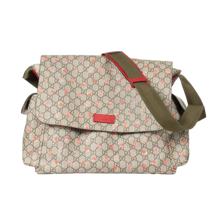 Pre-Owned Gucci Supreme Strawberry Large Diaper Bag